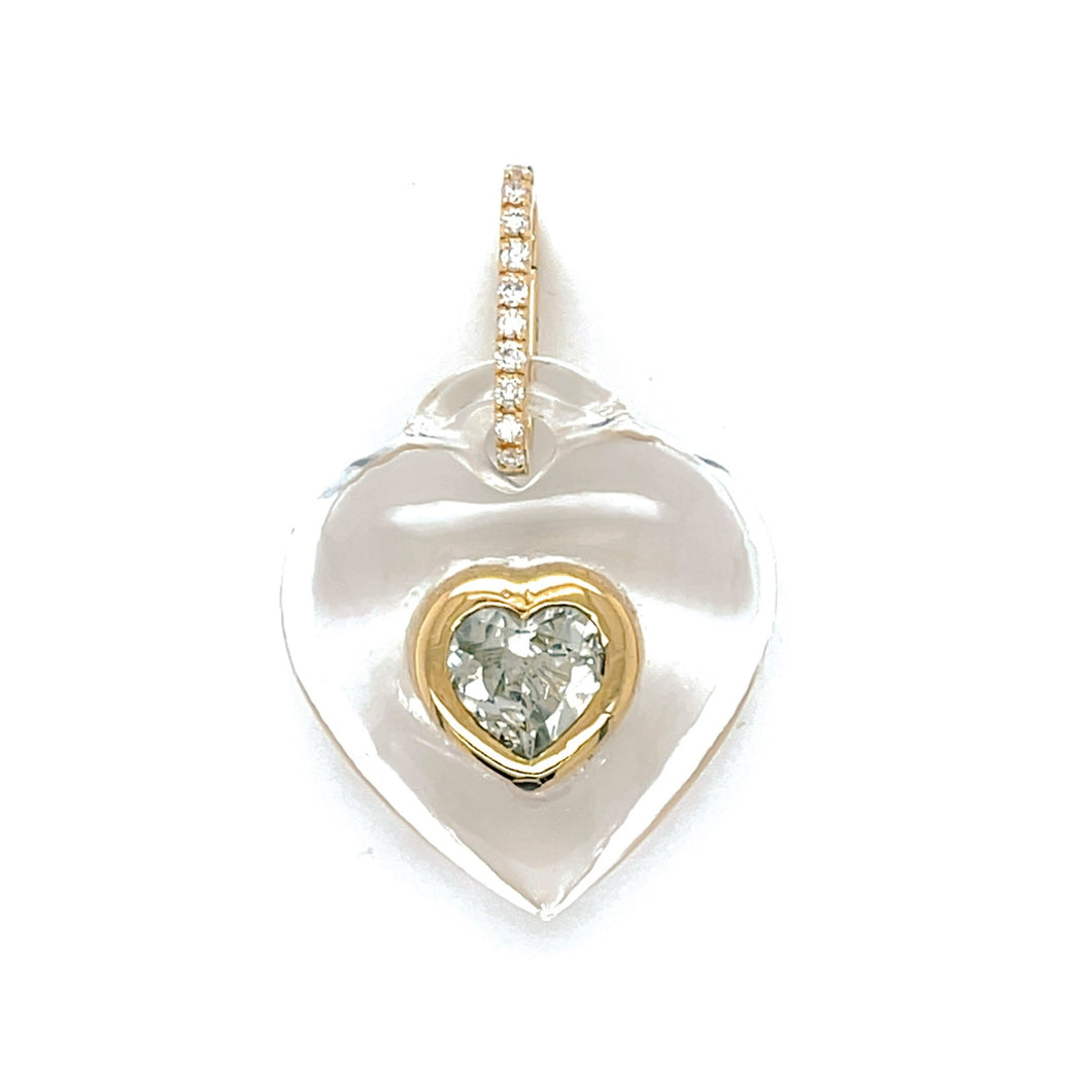 Crystal Heart Pendant - Green Amethyst