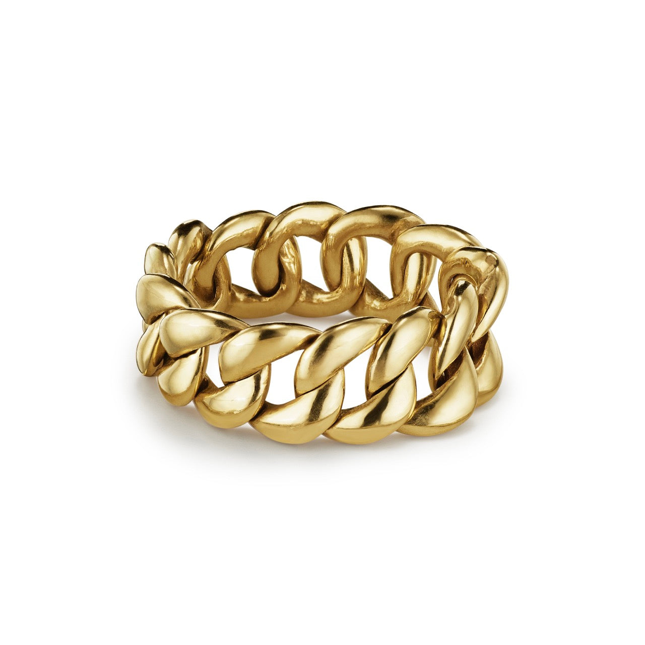 14k gold 8mm Curb Chain Ring