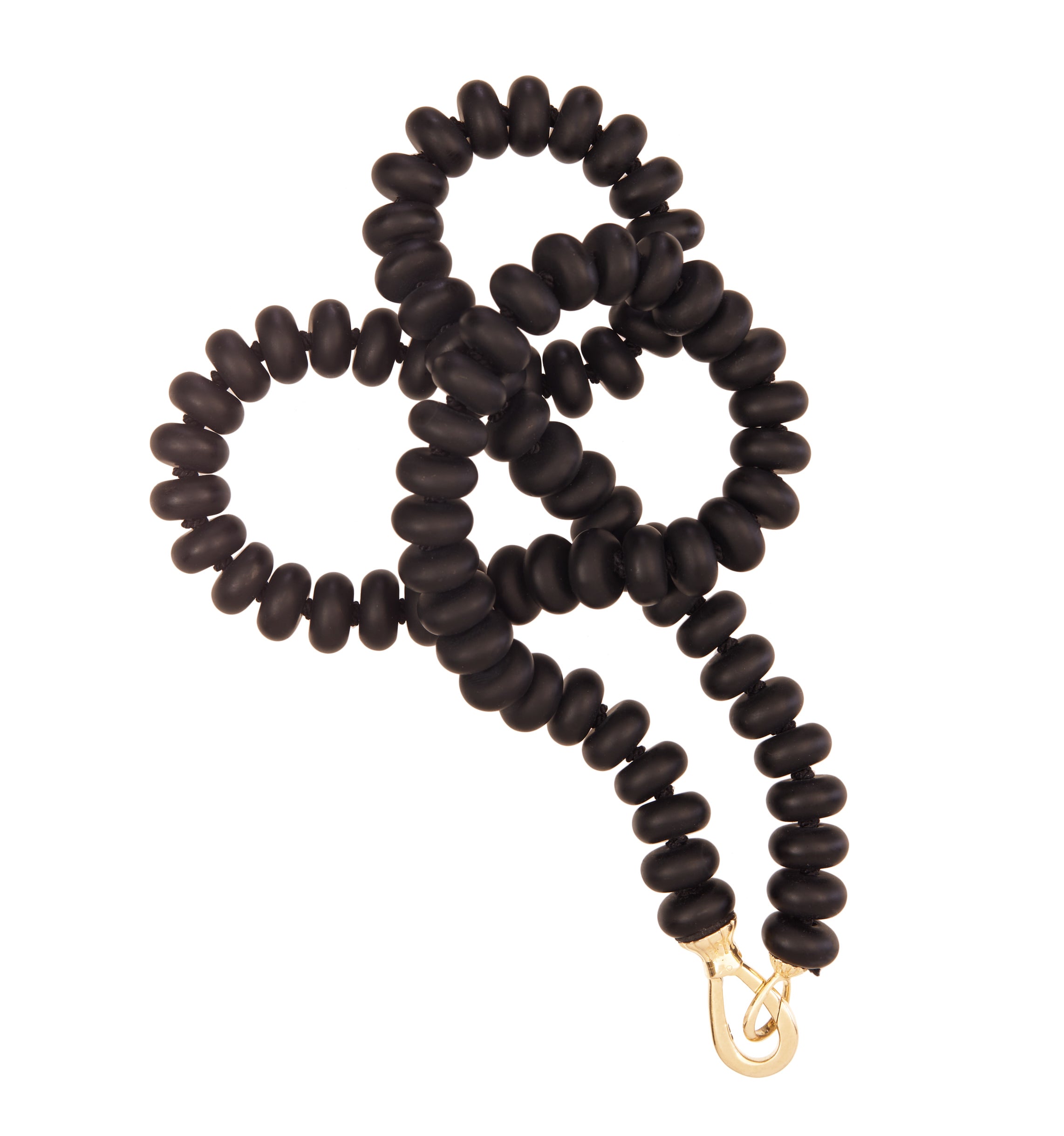 Black Onyx Rondelle Bead Necklace
