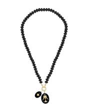 Load image into Gallery viewer, Black Onyx Small Oval Cabochon Starburst Pendant
