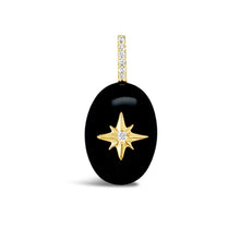 Load image into Gallery viewer, Black Onyx Small Oval Cabochon Starburst Pendant
