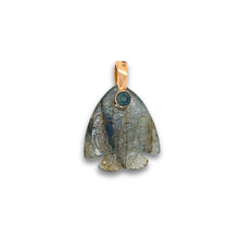 Load image into Gallery viewer, Labradorite Fish Pendant with Gold Bail
