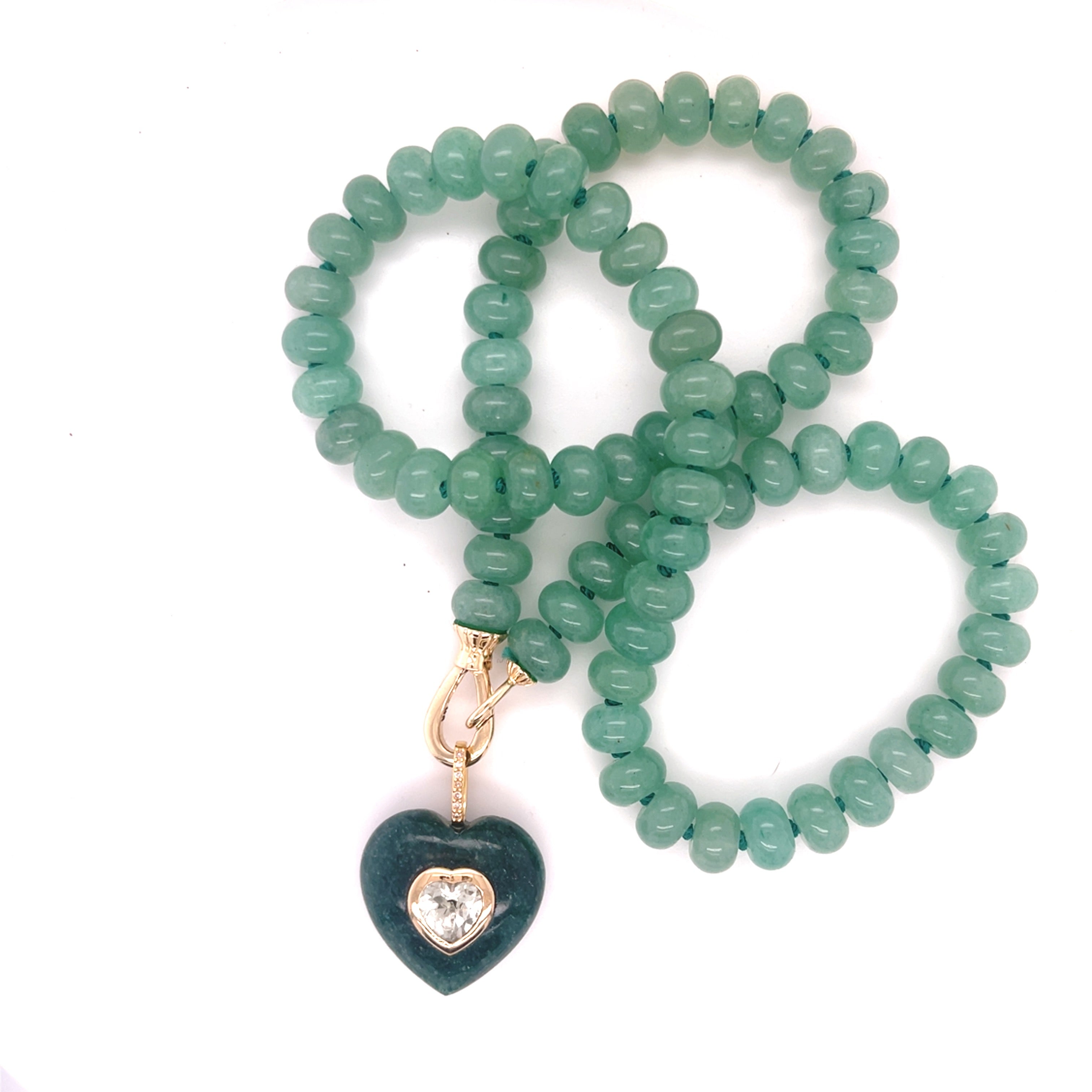 Green Aventurine Rondelle Bead Necklace