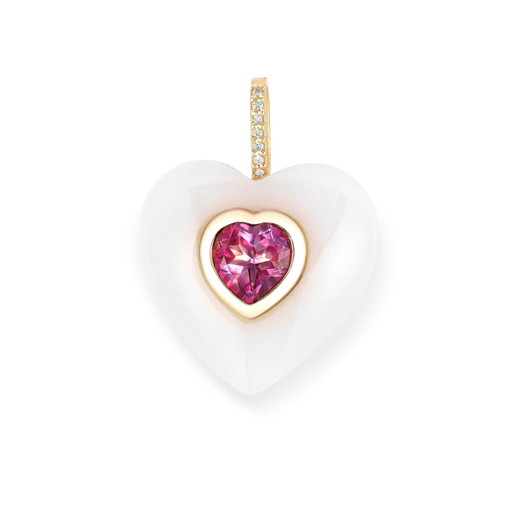 White Onyx Heart Pendant