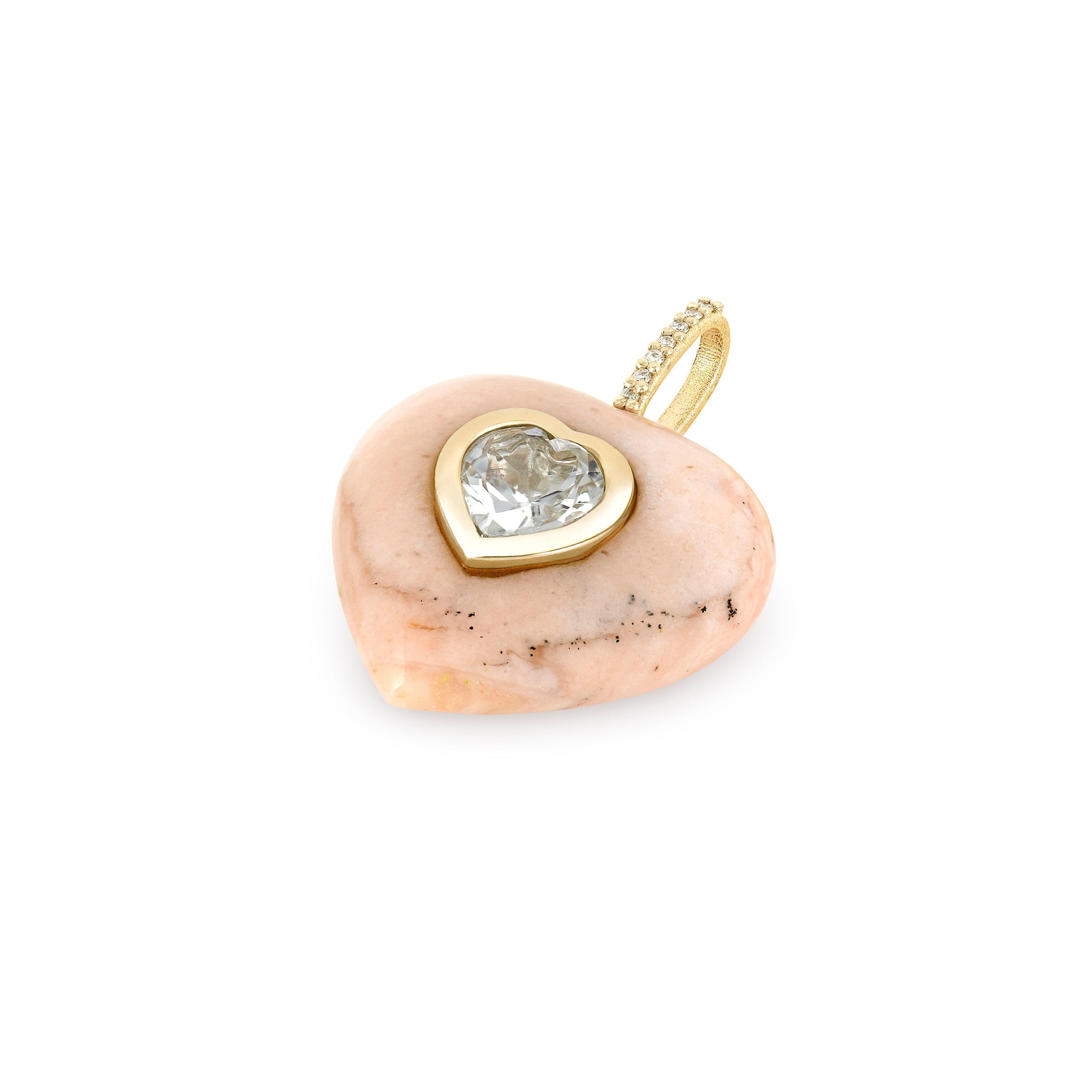 Pink Opal Heart Pendant