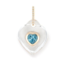 Load image into Gallery viewer, Crystal Heart Pendant - Swiss Blue Topaz
