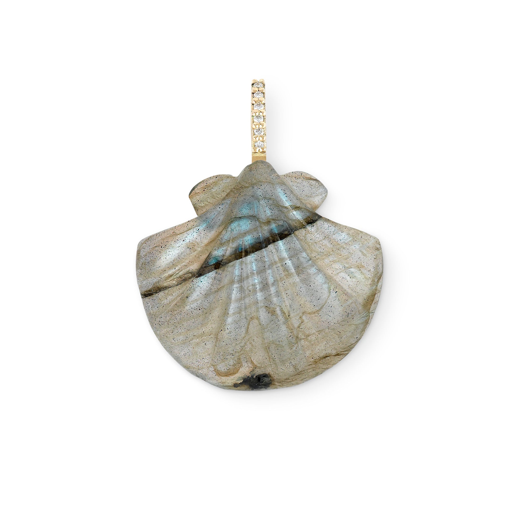 Labradorite Scallop Shell Pendant