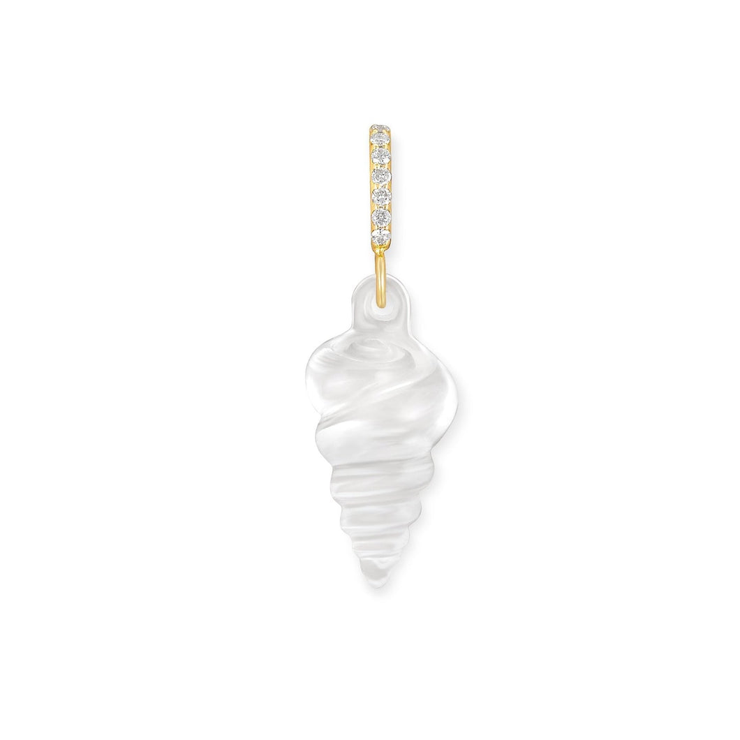 Crystal Tulip Shell Charm