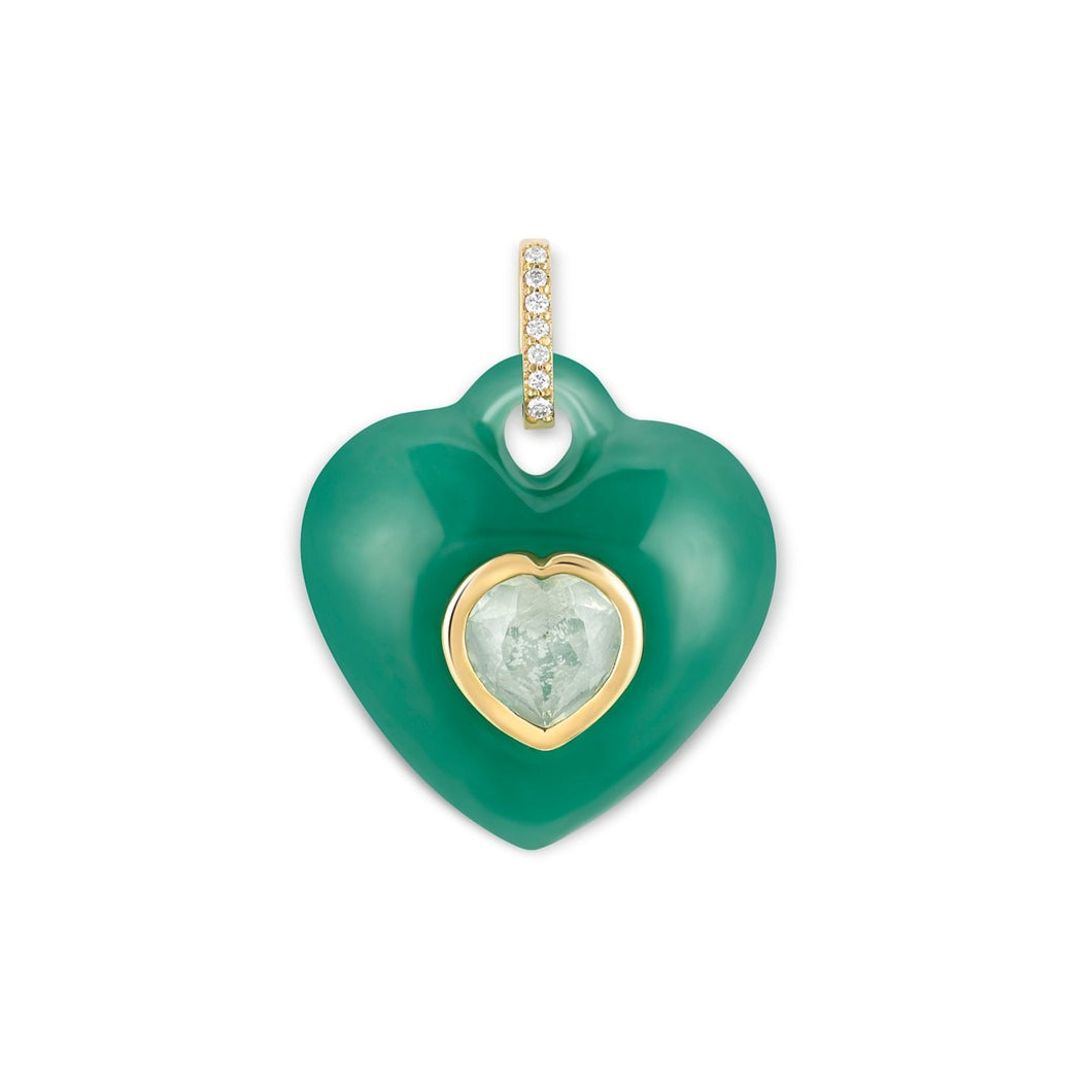 Heart Gemstone Pendant-Green Aventurine