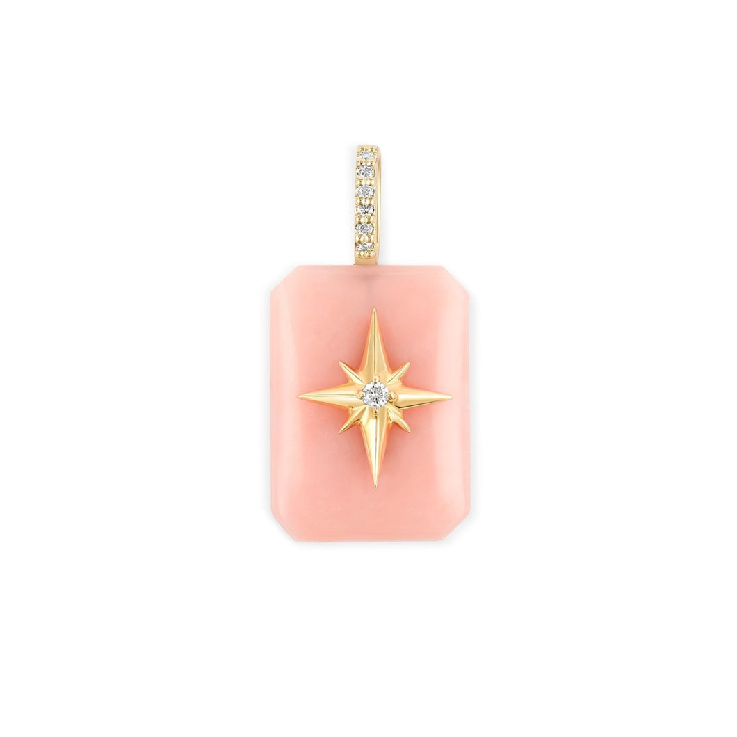 Small Emerald Cut Cabochon Charm- Starburst