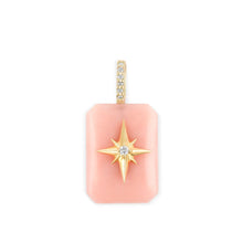 Load image into Gallery viewer, Pink Opal Emerald Cut Cabochon Starburst Pendant
