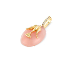 Load image into Gallery viewer, Small Pink Opal Cabochon Dove Charm
