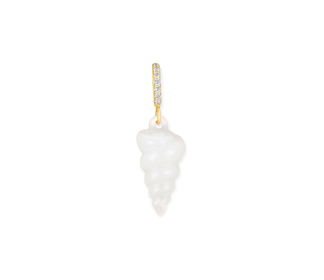 White Onyx Tulip Shell Charm