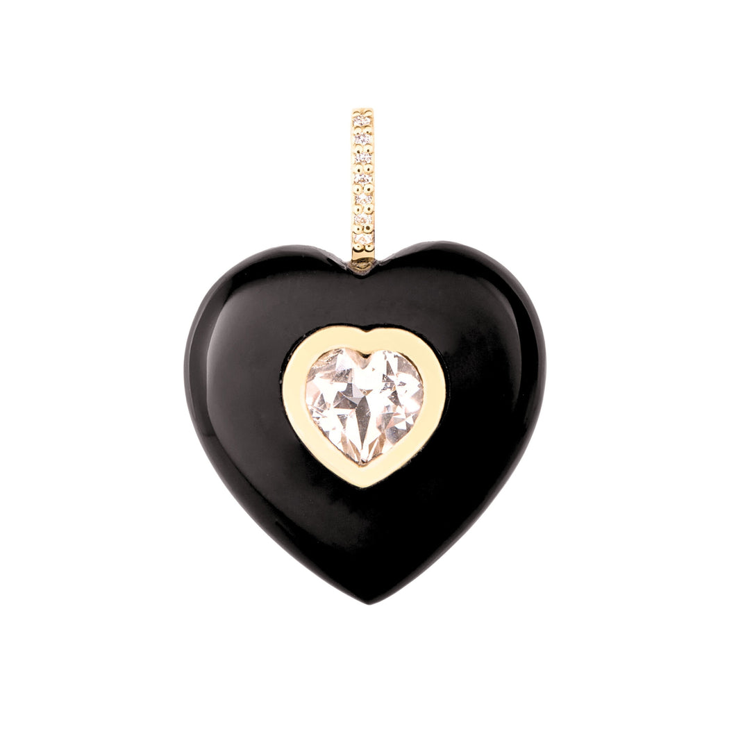 Black Onyx Heart Pendant