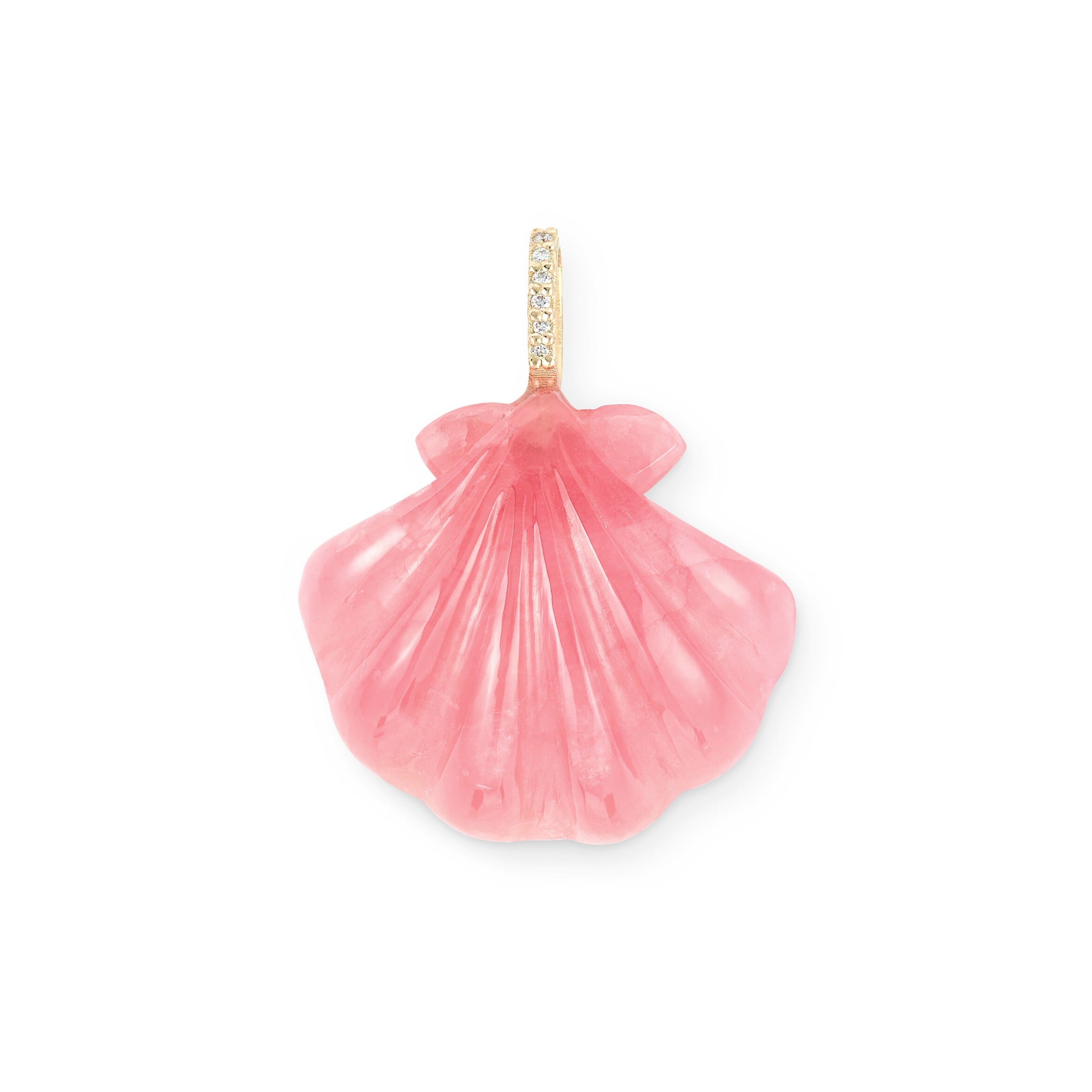 Pink Rhodochrosite Scallop Shell Pendant