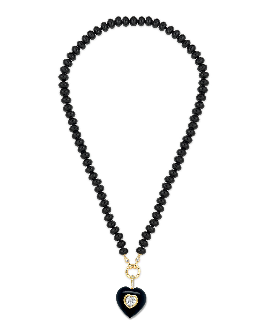 Black Onyx Rondelle Bead Necklace