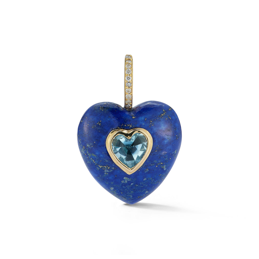 Stone Heart Pendant- Lapis Lazuli