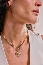 Load image into Gallery viewer, Rolo Chain w/Emerald Charm Lock &amp; Diamond Toggle
