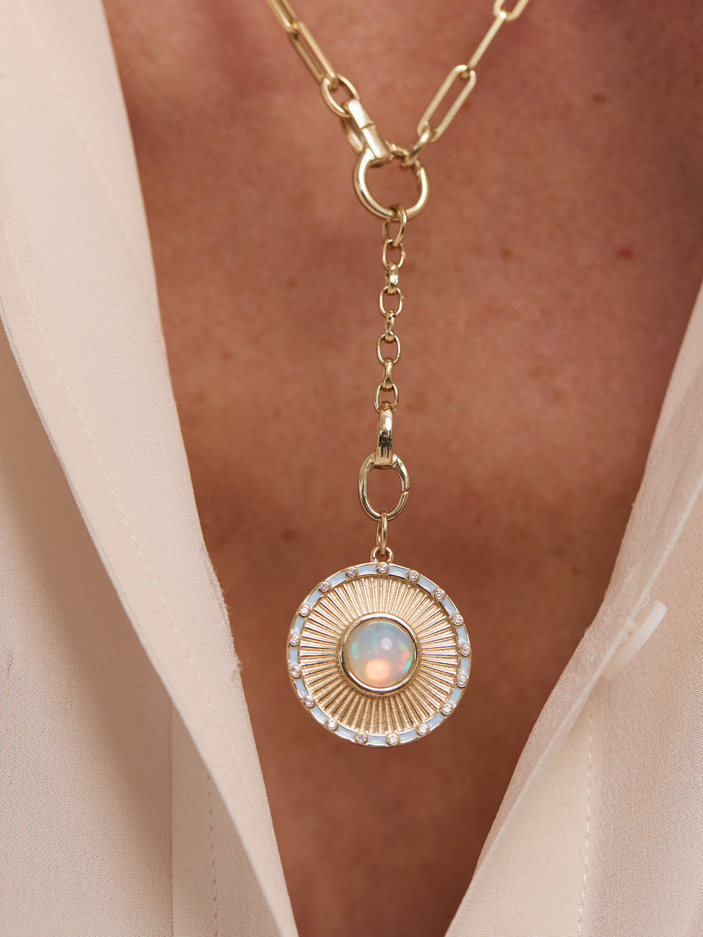 Opal Sunburst Clarity Pendant