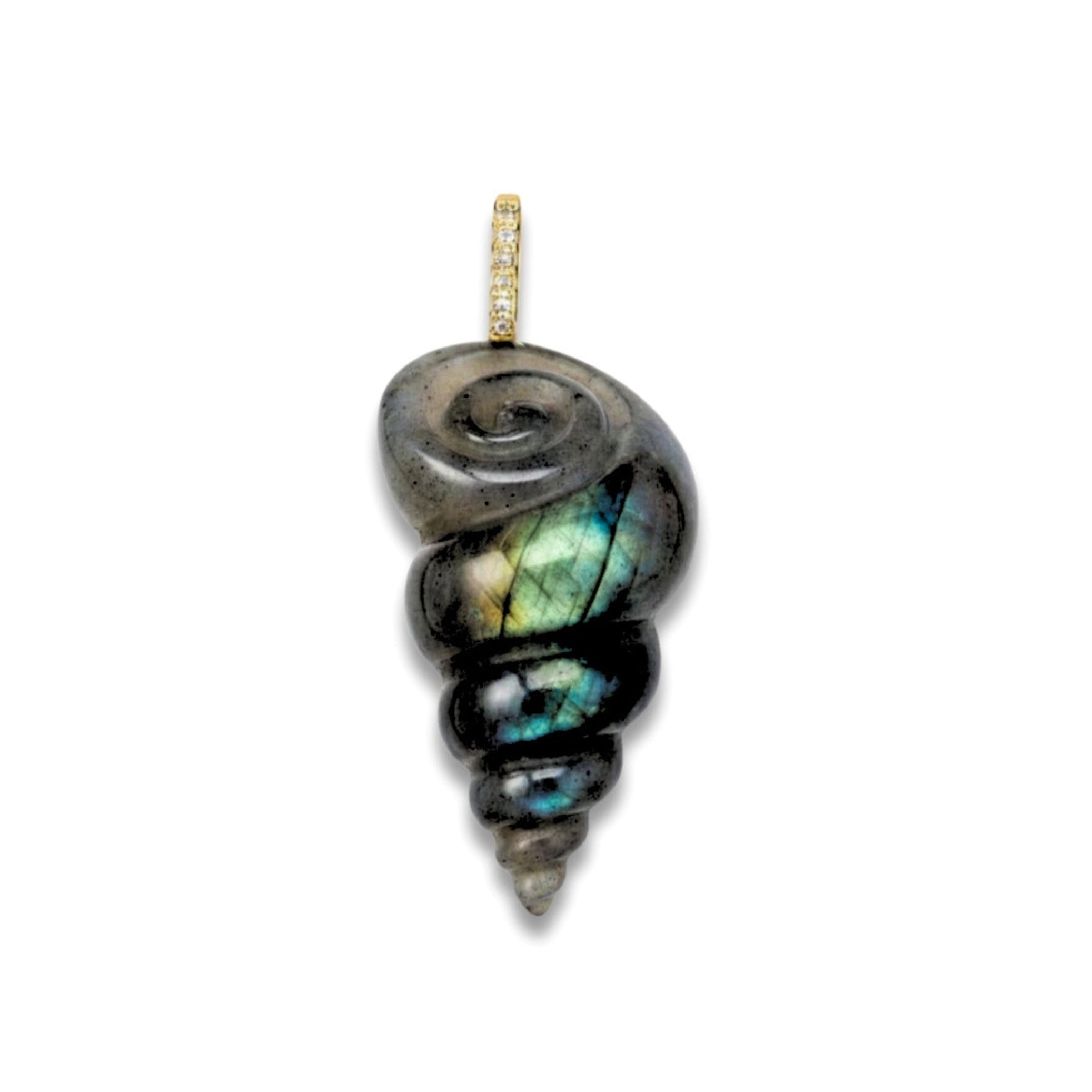 Labradorite Tulip Shell Pendant