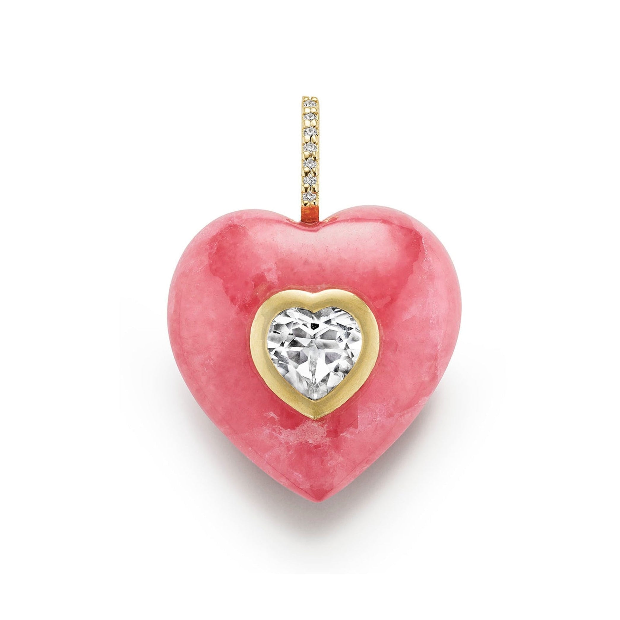Pink Rhodochrosite Heart Pendant
