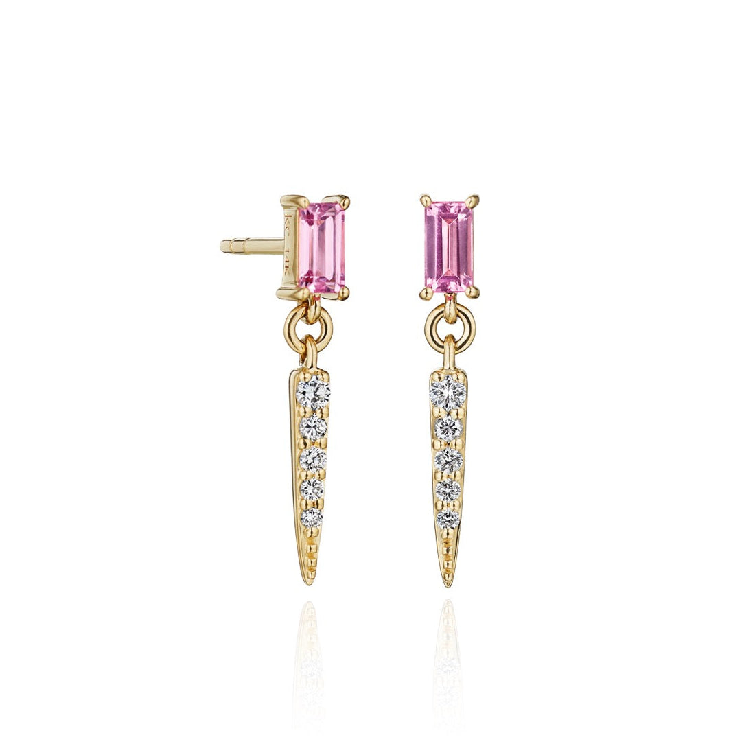 Pink Sapphire Drop Earrings