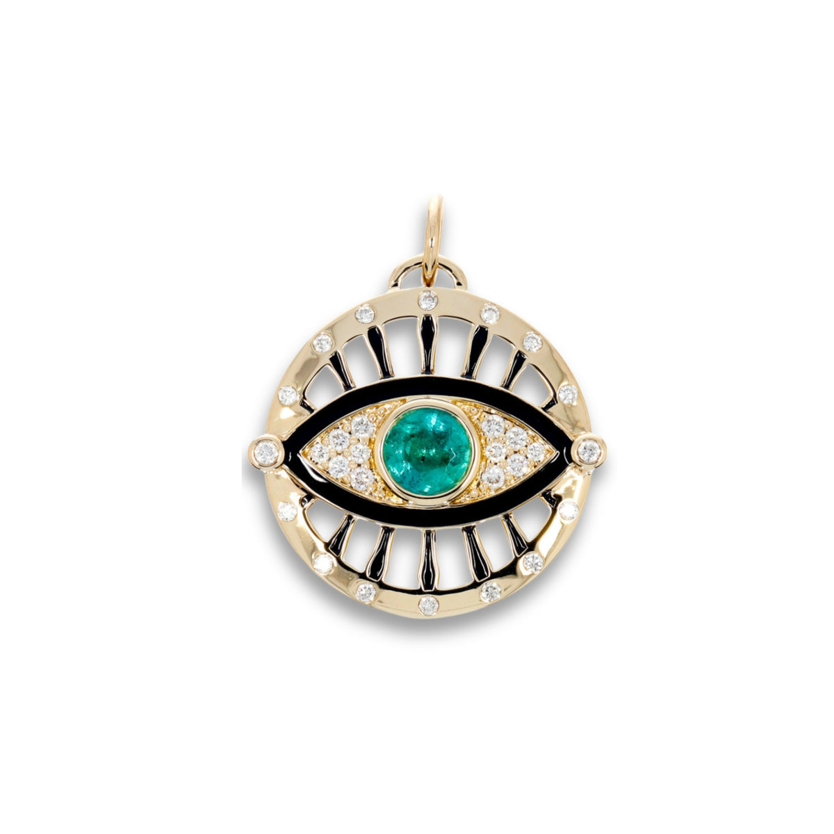 Protection Evil Eye Pendant- Emerald