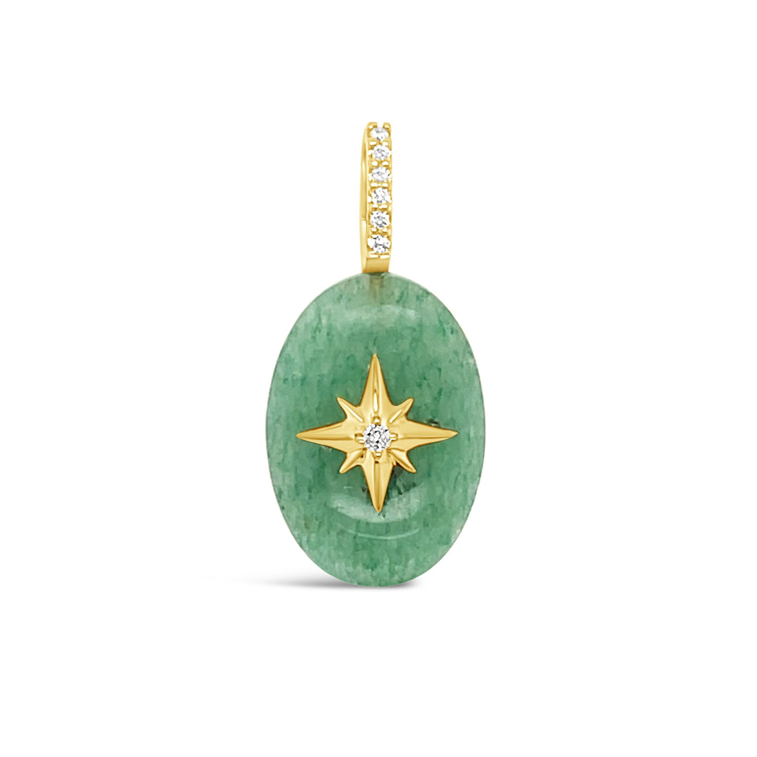 Small Oval Cabochon Starburst Pendant