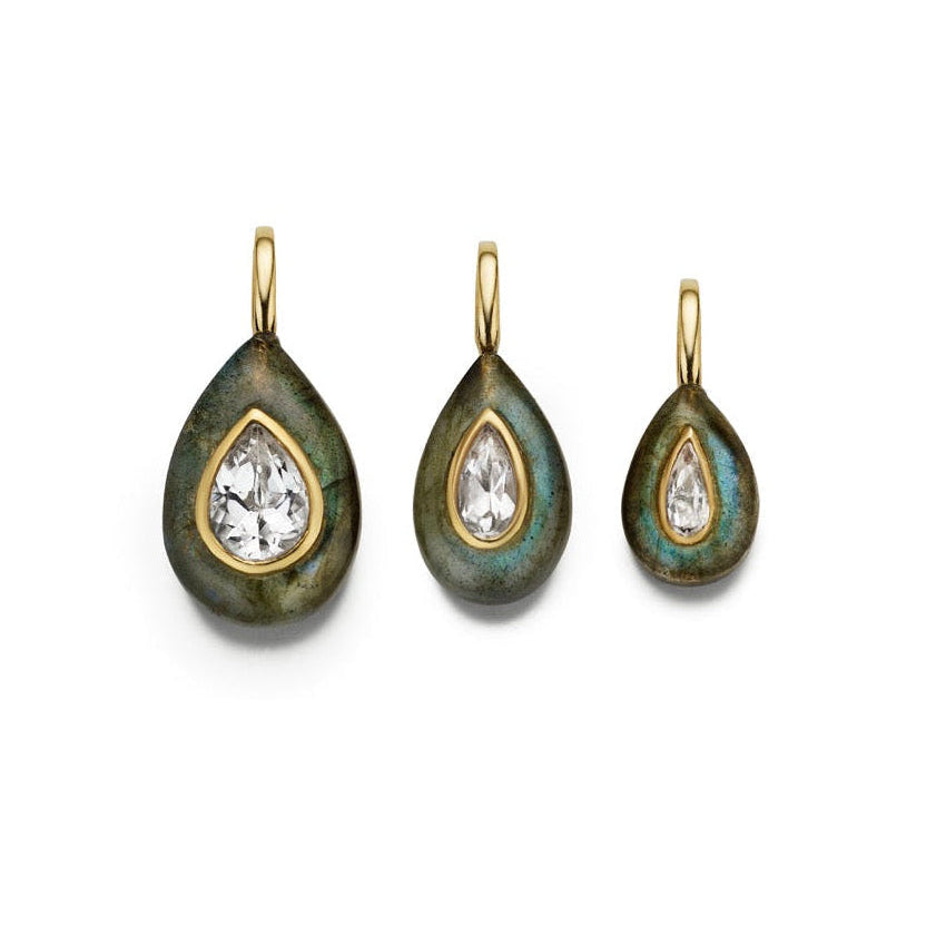 Teardrop Labradorite Charm