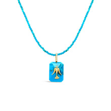 Load image into Gallery viewer, Turquoise Emerald Cut Cabochon Dove Pendant
