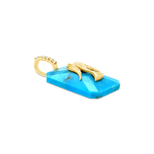 Load image into Gallery viewer, Turquoise Emerald Cut Cabochon Dove Pendant
