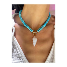 Load image into Gallery viewer, Turquoise Rondelle Bead Necklace
