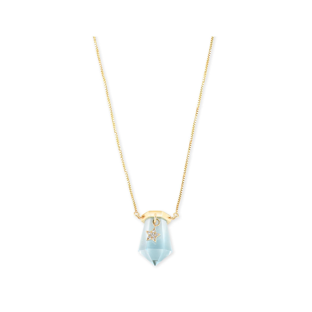 Celestial Star Necklace- Blue Topaz