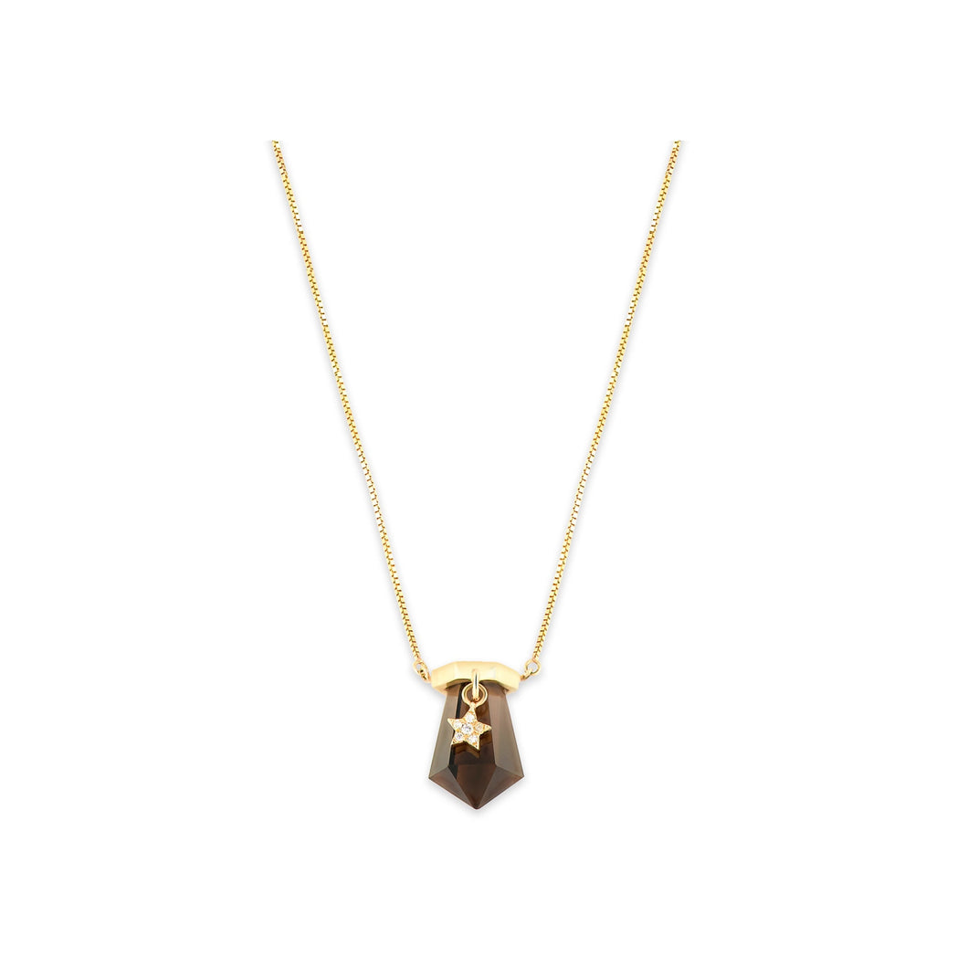 Celestial Star Necklace-Smoky Quartz