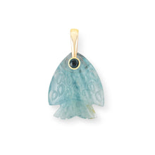 Load image into Gallery viewer, aquamarine gemstone fish charm

