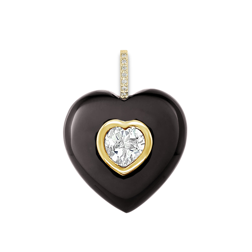 Black Onyx Heart Pendant