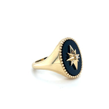 Load image into Gallery viewer, Black Onyx Starburst Signet Ring
