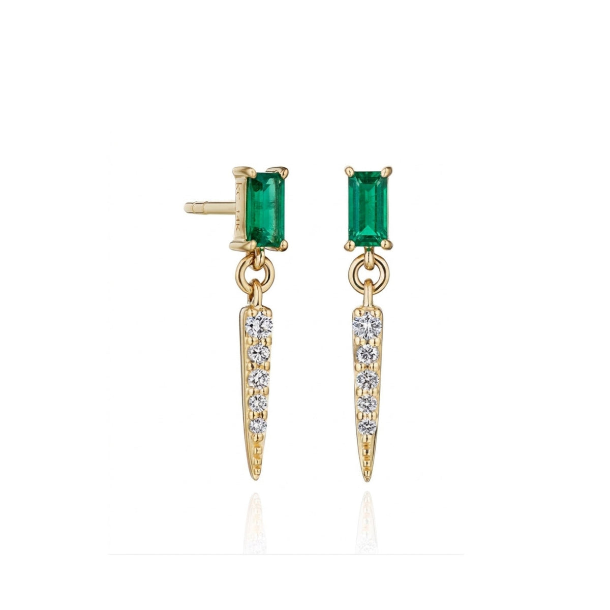 emerald drop earrings