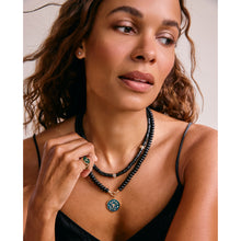 Load image into Gallery viewer, Black Onyx &amp; White Topaz  Heishi Bead Necklace
