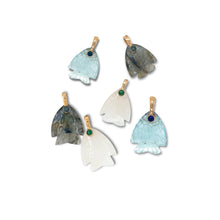 Load image into Gallery viewer, Aquamarine Fish Pendant
