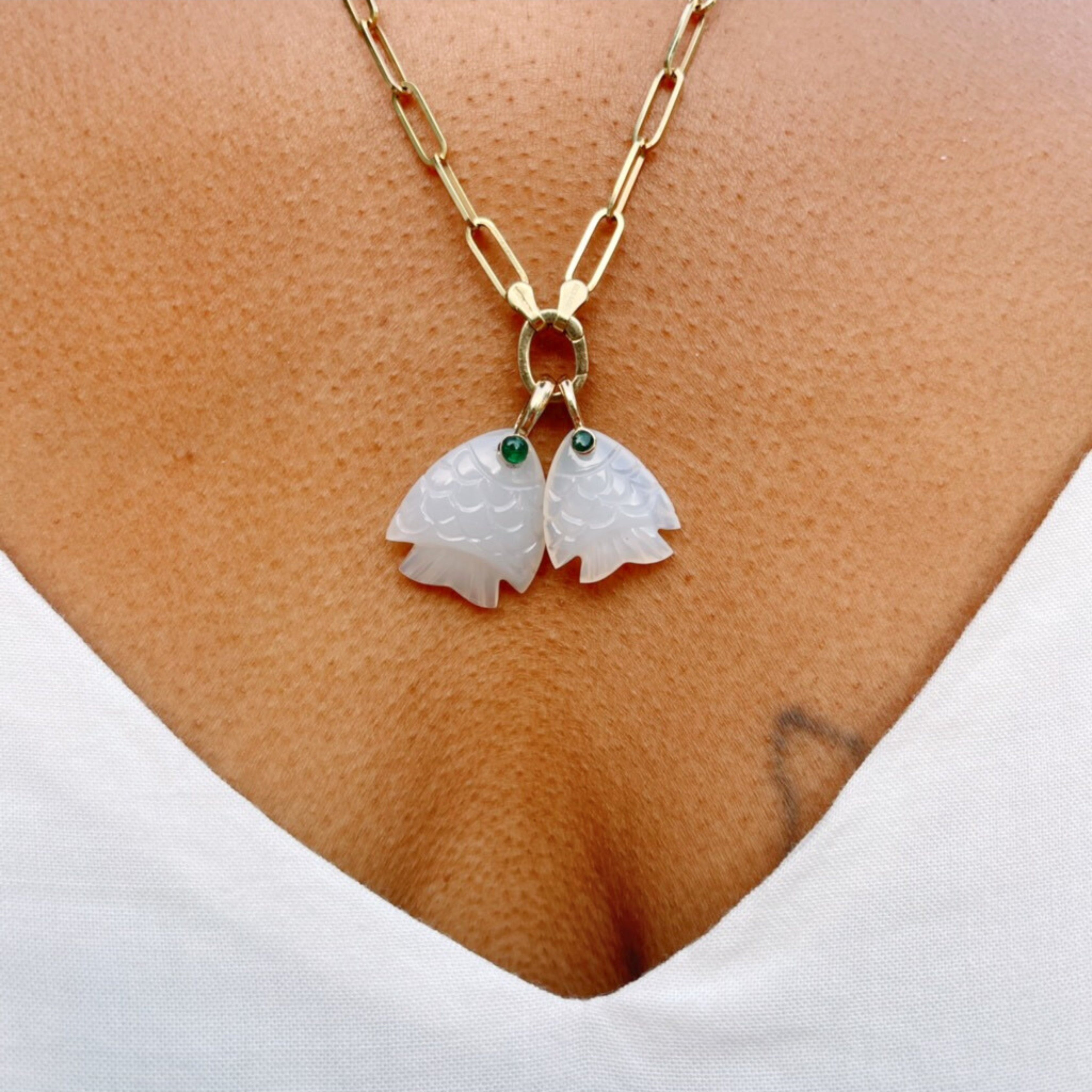 gemstone fish charm- style chain