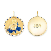 Load image into Gallery viewer,  gold, diamond, and blue enamel Joy Buddha Pendant -1
