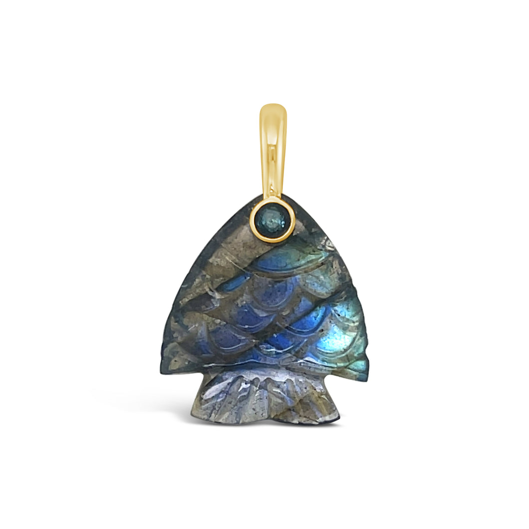 labradorite gemstone fish charm