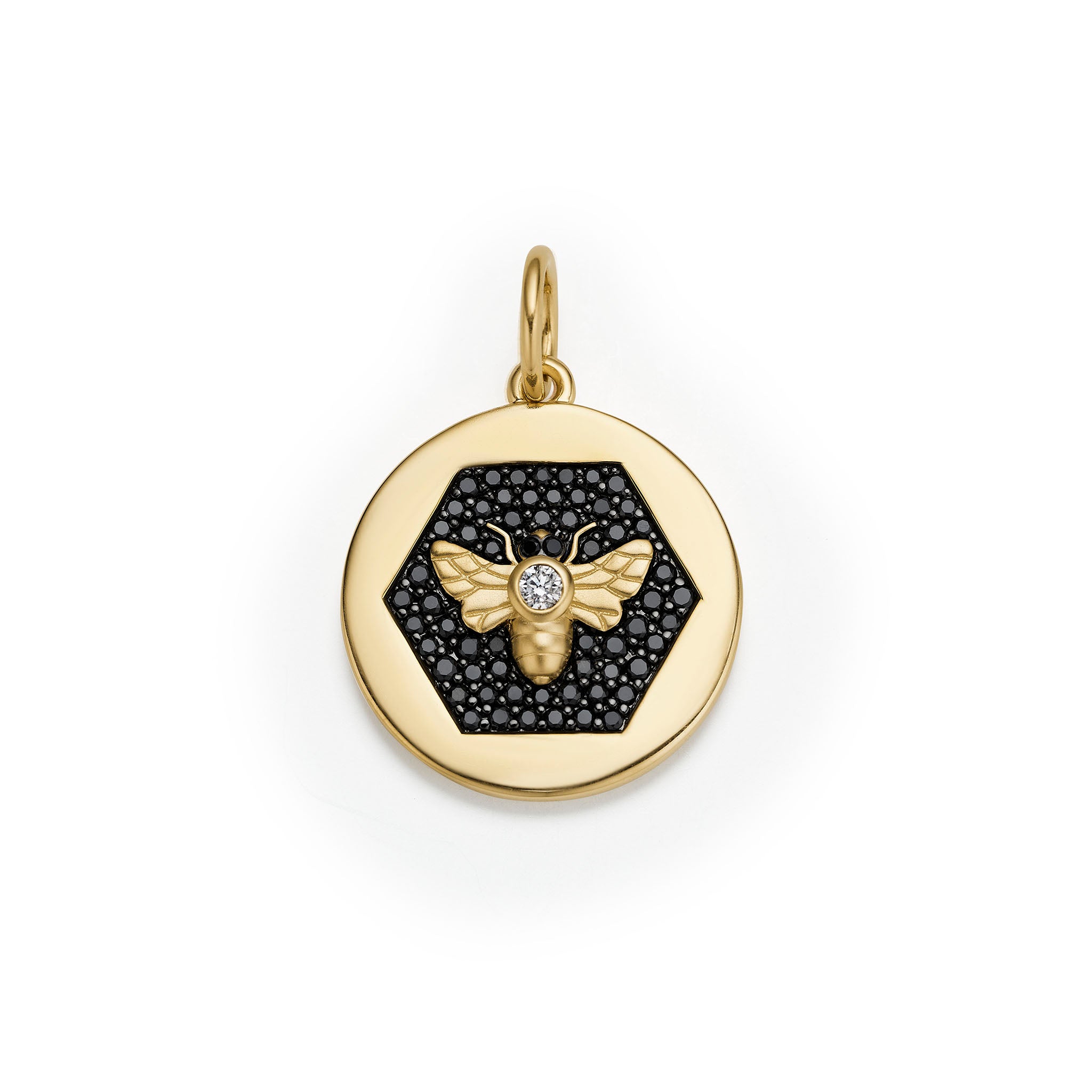 pave bee pendant-17mm