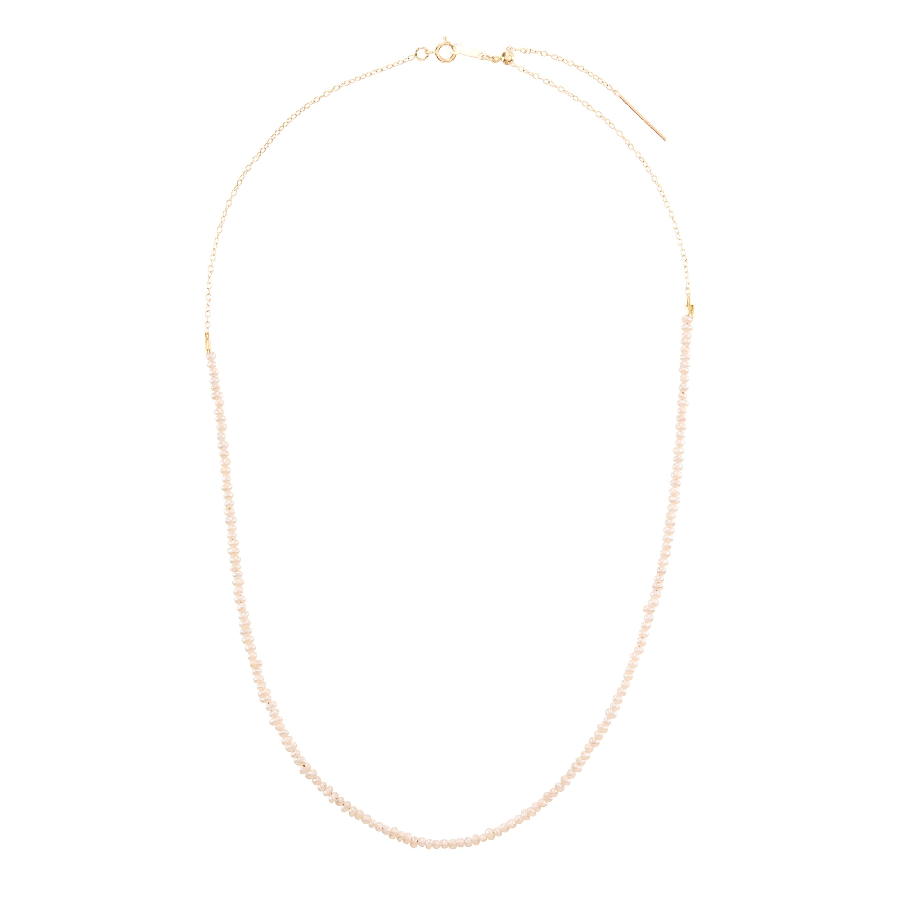 tiny gem-pearl necklace