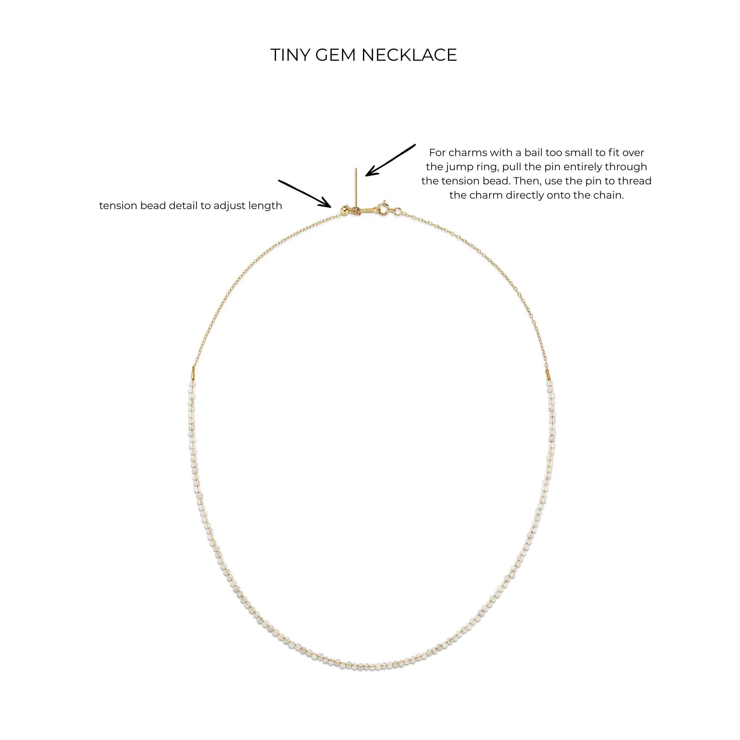 Tiny Gem Necklace- Labradorite