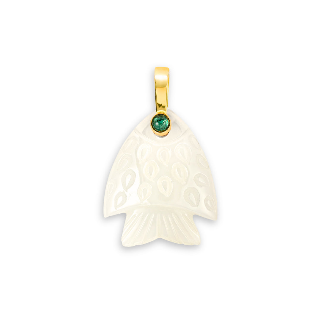 White Onyx Fish Pendant