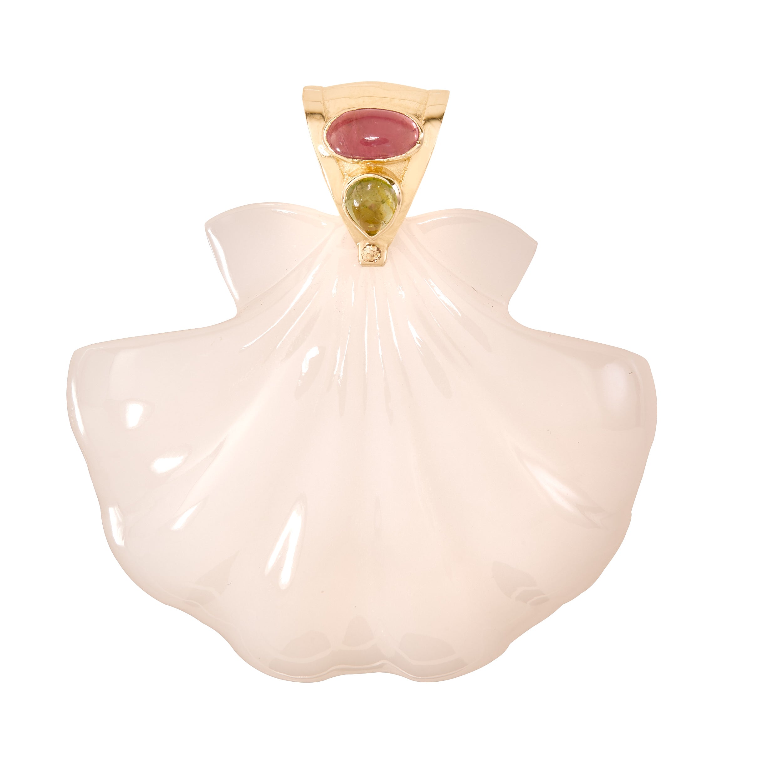 white onyx xl scallop shell pendant