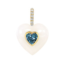 Load image into Gallery viewer, White Onyx/Blue Topaz Heart Pendant
