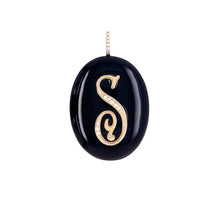 Load image into Gallery viewer, Oval Onyx Monogram Charm
